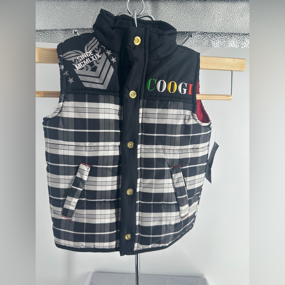 NWT COOGI kids plaid puffer vest